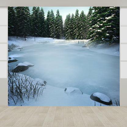 Home Decor Frozen River Mural Decal Customized Contemporary Wall Art for Kitchen Green Clearhalo 'Wall Decor' 'Wall Mural' 1595350