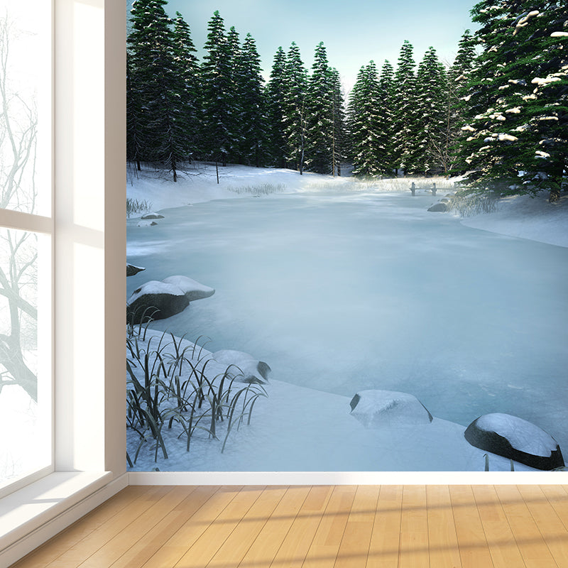 Home Decor Frozen River Mural Decal Customized Contemporary Wall Art for Kitchen Clearhalo 'Wall Decor' 'Wall Mural' 1595351