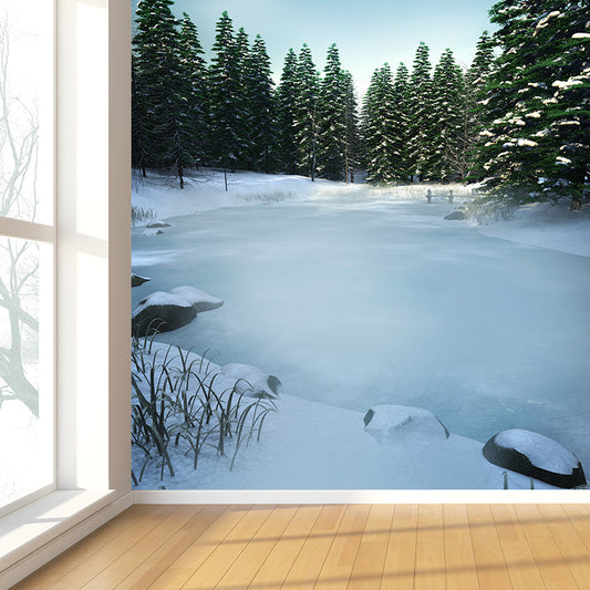 Home Decor Frozen River Mural Decal Customized Contemporary Wall Art for Kitchen Clearhalo 'Wall Decor' 'Wall Mural' 1595351