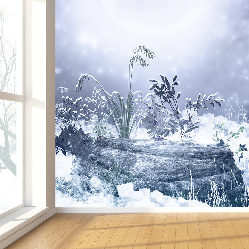 Botanical and Rock Mural Decal Modern Decorative Kitchen Wall Covering, Made to Measure Clearhalo 'Wall Decor' 'Wall Mural' 1595391