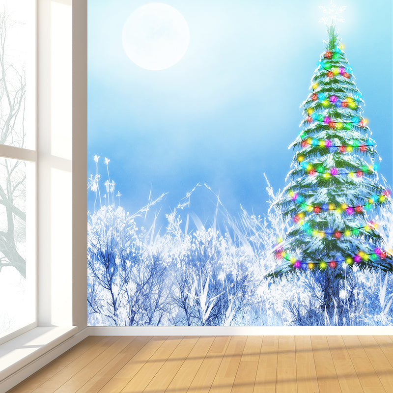 Multicolored Pine Tree Mural Decal Modern Decorative Indoor Wall Art, Personalize Blue Clearhalo 'Wall Decor' 'Wall Mural' 1595395