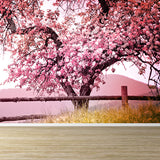 Home Decor Cherry Flower Mural Wallpaper Customized Modern Wall Covering for Kitchen Clearhalo 'Wall Decor' 'Wall Mural' 1595416