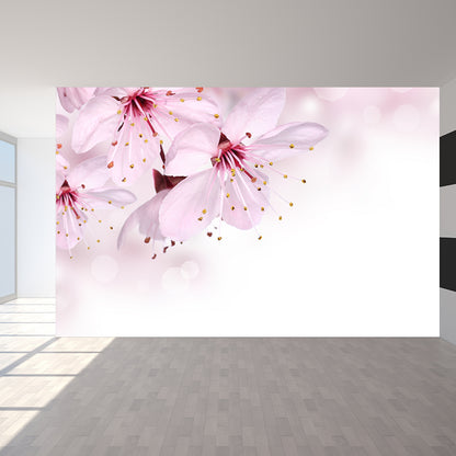 Stain Resistant Floral Printed Mural Non-Woven Modern Wall Decor for House Interior Pink Clearhalo 'Wall Decor' 'Wall Mural' 1595490