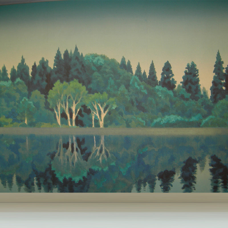 House Decor Riverside Forest Mural Decal Customized Modern Wall Covering for Kitchen Clearhalo 'Wall Decor' 'Wall Mural' 1595522