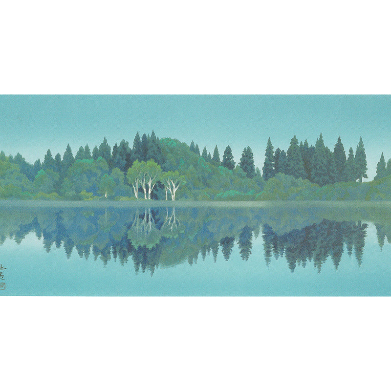Blue Riverside Woodland Mural Wallpaper Botanical Contemporary Stain Resistant Wall Art Clearhalo 'Wall Decor' 'Wall Mural' 1595528