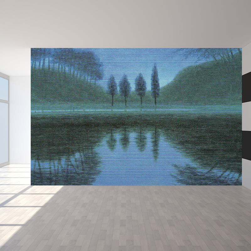 Contemporary Woodland Wall Mural Green Girls Bedroom Wall Covering, Personalized Green Clearhalo 'Wall Decor' 'Wall Mural' 1595535