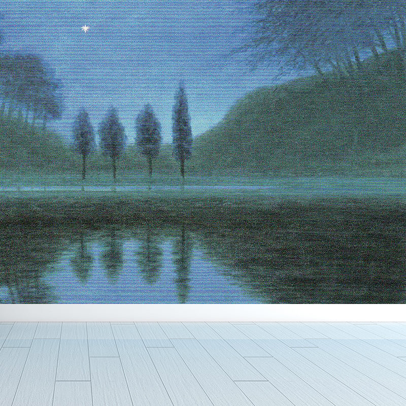 Contemporary Woodland Wall Mural Green Girls Bedroom Wall Covering, Personalized Clearhalo 'Wall Decor' 'Wall Mural' 1595537