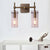 Clear Glass Cylinder Wall Sconce Modern 2 Lights Dining Room Lighting Fixture in Aged Brass Clear Clearhalo 'Cast Iron' 'Glass' 'Industrial wall lights' 'Industrial' 'Middle century wall lights' 'Modern' 'Tiffany' 'Traditional wall lights' 'Wall Lamps & Sconces' 'Wall Lights' Lighting' 159554
