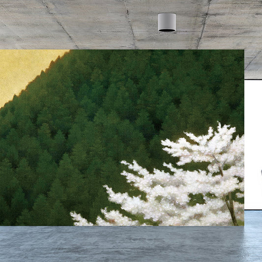 Botanical Scene Wall Mural Contemporary Decorative Bathroom Wall Covering, Personalize Clearhalo 'Wall Decor' 'Wall Mural' 1595562