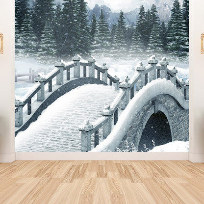 Extra Large Arch Bridge Mural White Non-Woven Wall Art for Home Decor, Personalised White Clearhalo 'Wall Decor' 'Wall Mural' 1595580