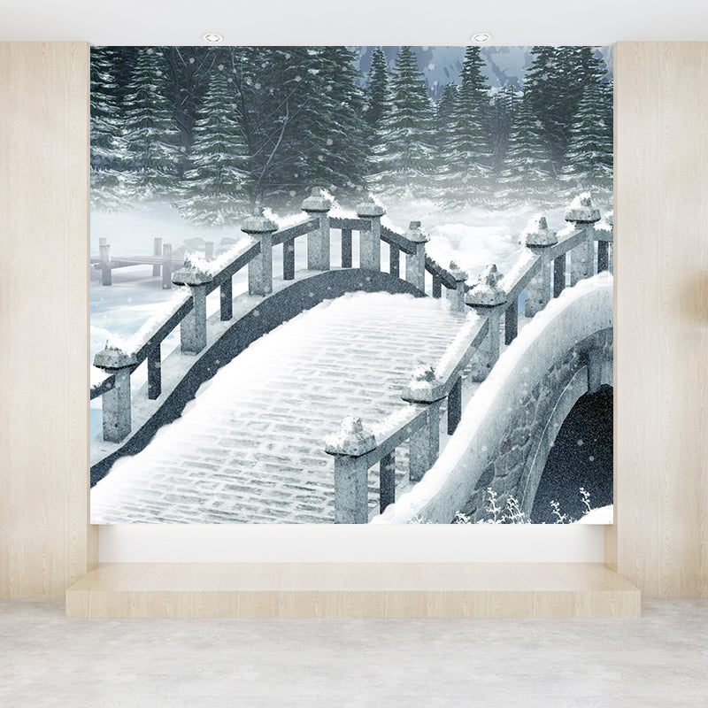 Extra Large Arch Bridge Mural White Non-Woven Wall Art for Home Decor, Personalised Clearhalo 'Wall Decor' 'Wall Mural' 1595582