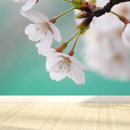 Moisture Resistant Floral Mural Decal Customized Contemporary Wall Art for Kitchen White Clearhalo 'Wall Decor' 'Wall Mural' 1595685