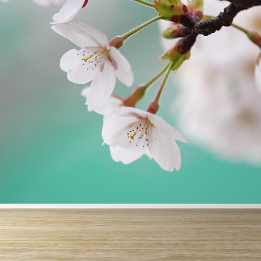 Moisture Resistant Floral Mural Decal Customized Contemporary Wall Art for Kitchen Clearhalo 'Wall Decor' 'Wall Mural' 1595687