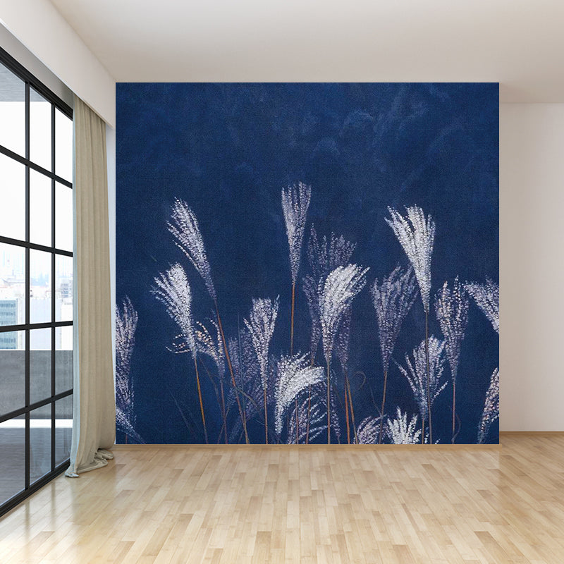 Big Woodland Mural for Kitchen Botanical Print Wall Decor in Blue, Stain Resistant Blue Clearhalo 'Wall Decor' 'Wall Mural' 1595735