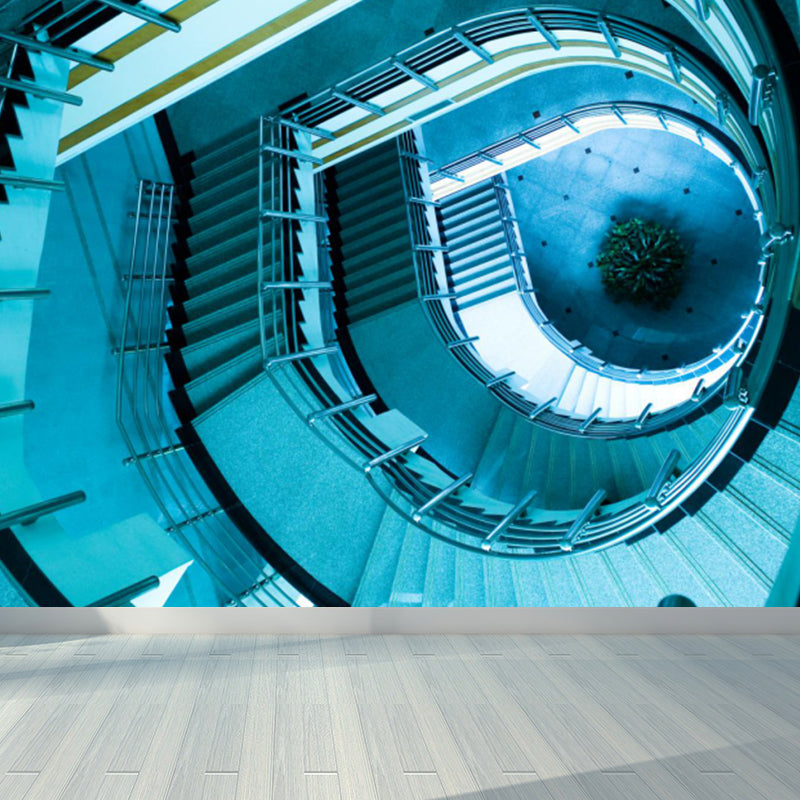 House Interior Stairs View Mural Modern Style Water-Proof Living Room Wall Art, Custom Print Clearhalo 'Wall Decor' 'Wall Mural' 1595806