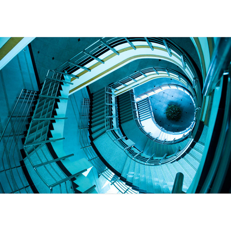 House Interior Stairs View Mural Modern Style Water-Proof Living Room Wall Art, Custom Print Clearhalo 'Wall Decor' 'Wall Mural' 1595808