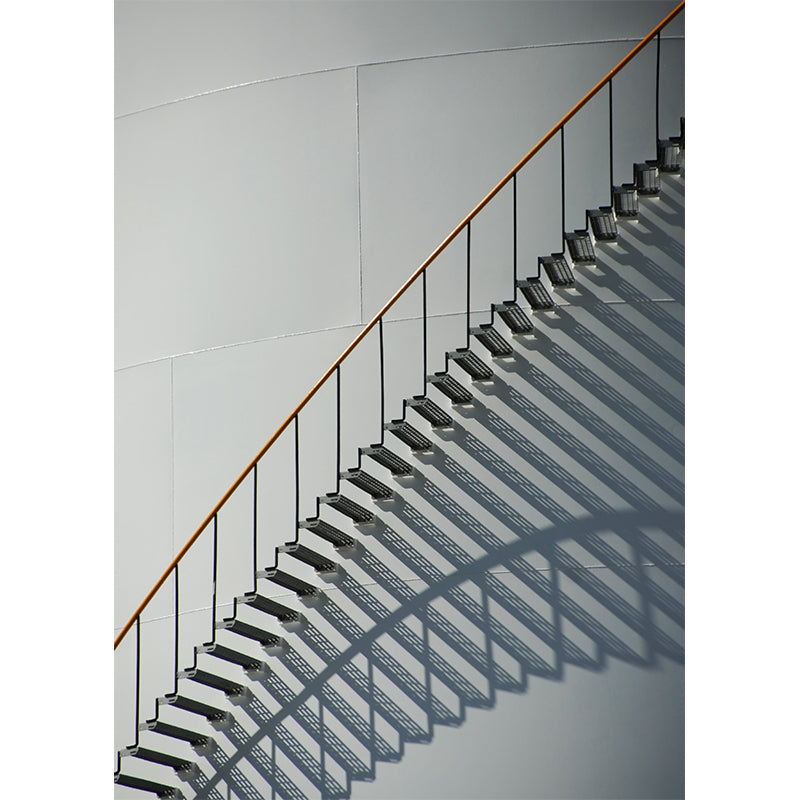 Grey Partial Stairs Mural Wallpaper Moisture Resistant Wall Decor for Sitting Room Clearhalo 'Wall Decor' 'Wall Mural' 1595838