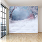 Illustration Winter Flower Scene Mural Great Wall Decor for Dining Room, Personalize Clearhalo 'Wall Decor' 'Wall Mural' 1595862