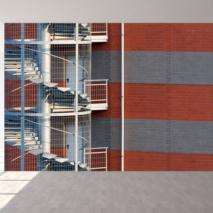 Modern Outdoor Staircase Wallpaper Mural Grey Stain Resistant Wall Art for Living Room Grey Clearhalo 'Wall Decor' 'Wall Mural' 1595910