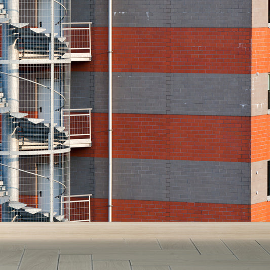 Modern Outdoor Staircase Wallpaper Mural Grey Stain Resistant Wall Art for Living Room Clearhalo 'Wall Decor' 'Wall Mural' 1595911