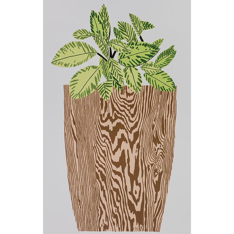 Huge Pot Plant Mural Decal Wood Non-Woven Wallpaper for Indoor Decor, Personalised Clearhalo 'Wall Decor' 'Wall Mural' 1595958