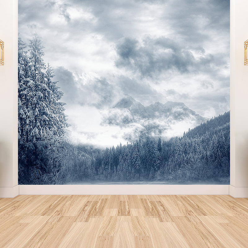 Pine Forest Wall Mural Modern Decorative Dining Room Wall Covering, Custom Printed Clearhalo 'Wall Decor' 'Wall Mural' 1596021
