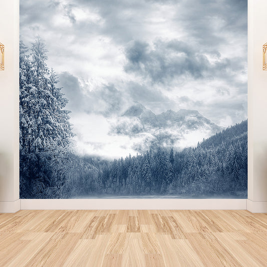 Pine Forest Wall Mural Modern Decorative Dining Room Wall Covering, Custom Printed Clearhalo 'Wall Decor' 'Wall Mural' 1596021
