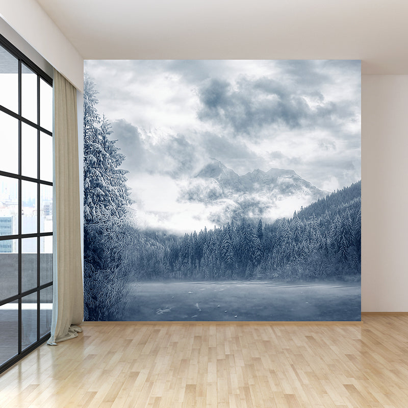 Pine Forest Wall Mural Modern Decorative Dining Room Wall Covering, Custom Printed Clearhalo 'Wall Decor' 'Wall Mural' 1596022