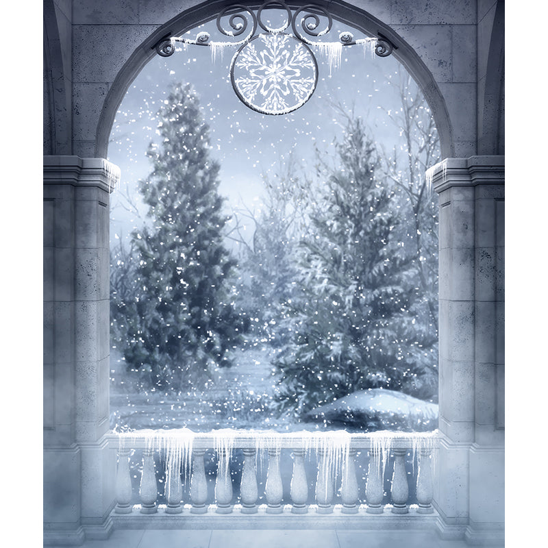 Gray Winter Pine Trees Mural Wallpaper Forest Modern Washable Wall Covering for Playroom Clearhalo 'Wall Decor' 'Wall Mural' 1596033