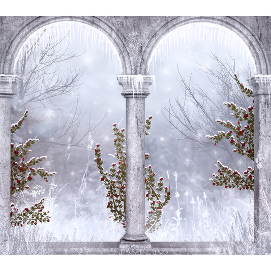 Gray Snowy Forest Mural Wallpaper Moisture Resistant Wall Covering for Living Room Clearhalo 'Wall Decor' 'Wall Mural' 1596038