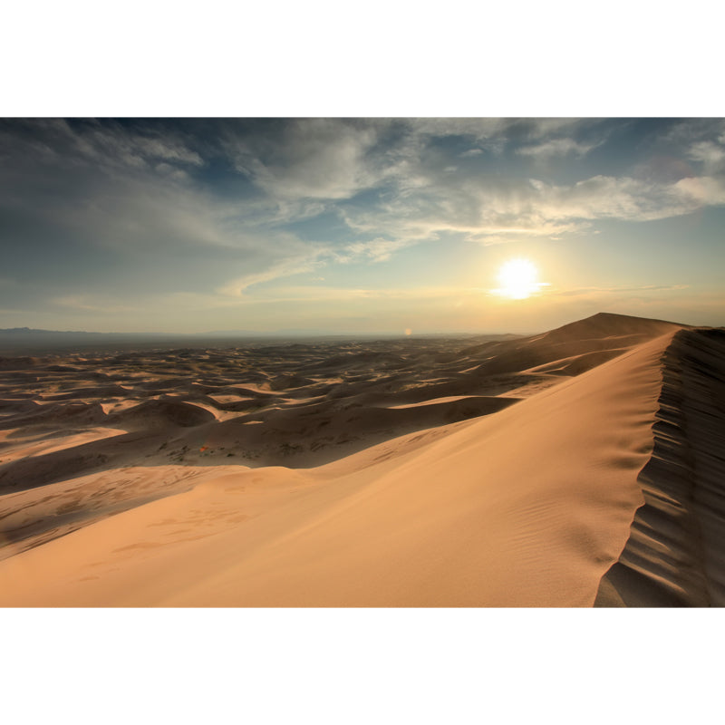 Smooth Huge Yellow Mural Modern Sunset and Sand Sea Scenery Wall Covering, Custom Made Clearhalo 'Wall Decor' 'Wall Mural' 1596302