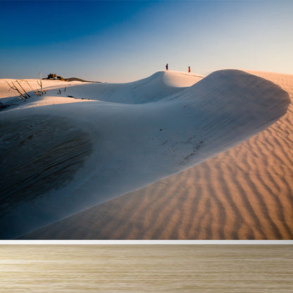Modern Backlit Dune Scenery Mural Non-Woven Moisture Resistant White Wall Art for Home White Clearhalo 'Wall Decor' 'Wall Mural' 1596309