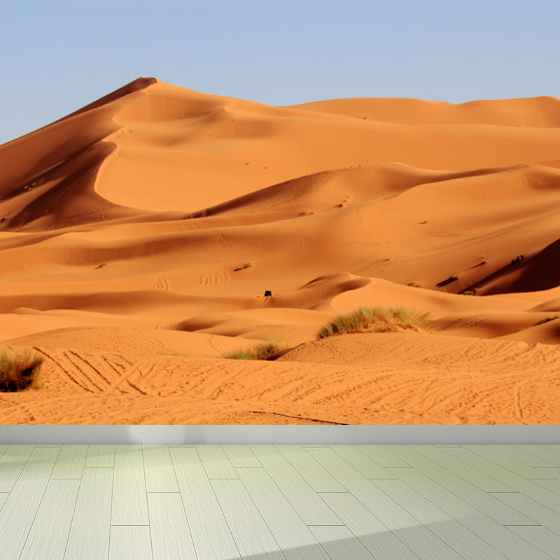 Contemporary Dune Landscape Wall Mural Yellow Living Room Wall Covering, Made to Measure Yellow Clearhalo 'Wall Decor' 'Wall Mural' 1596314