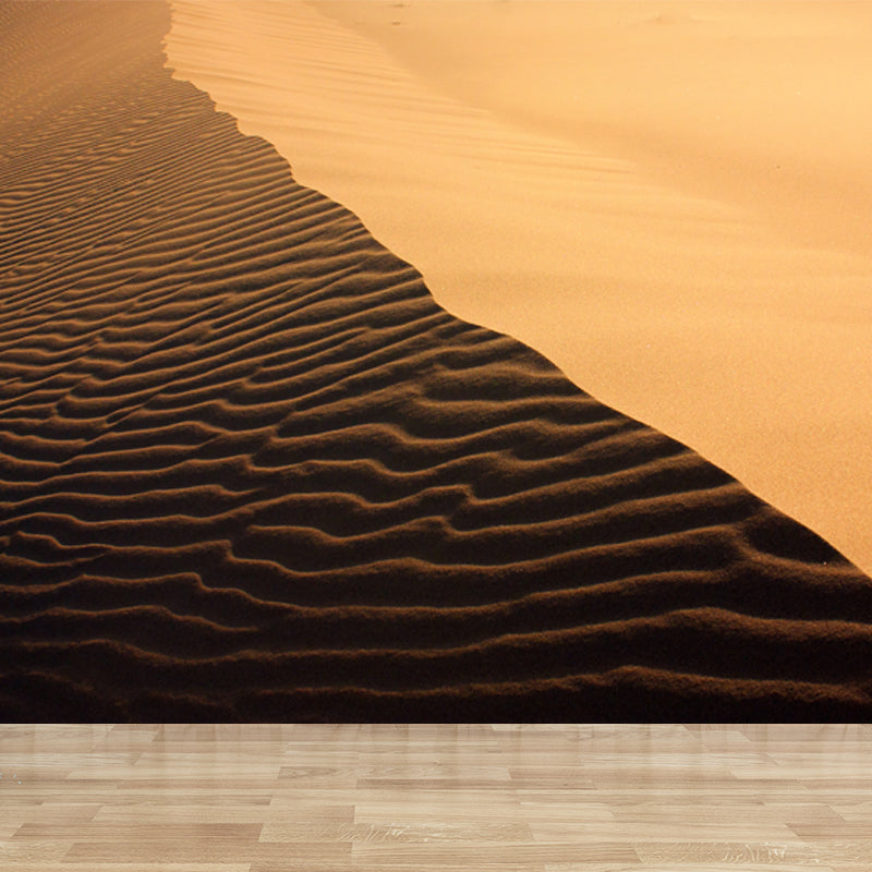 Large Sand Wave Shadow Mural Decal Waterproofing Modern Stain-Proof Wall Decor in Yellow Yellow Clearhalo 'Wall Decor' 'Wall Mural' 1596319