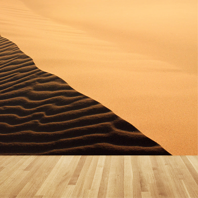 Large Sand Wave Shadow Mural Decal Waterproofing Modern Stain-Proof Wall Decor in Yellow Clearhalo 'Wall Decor' 'Wall Mural' 1596321