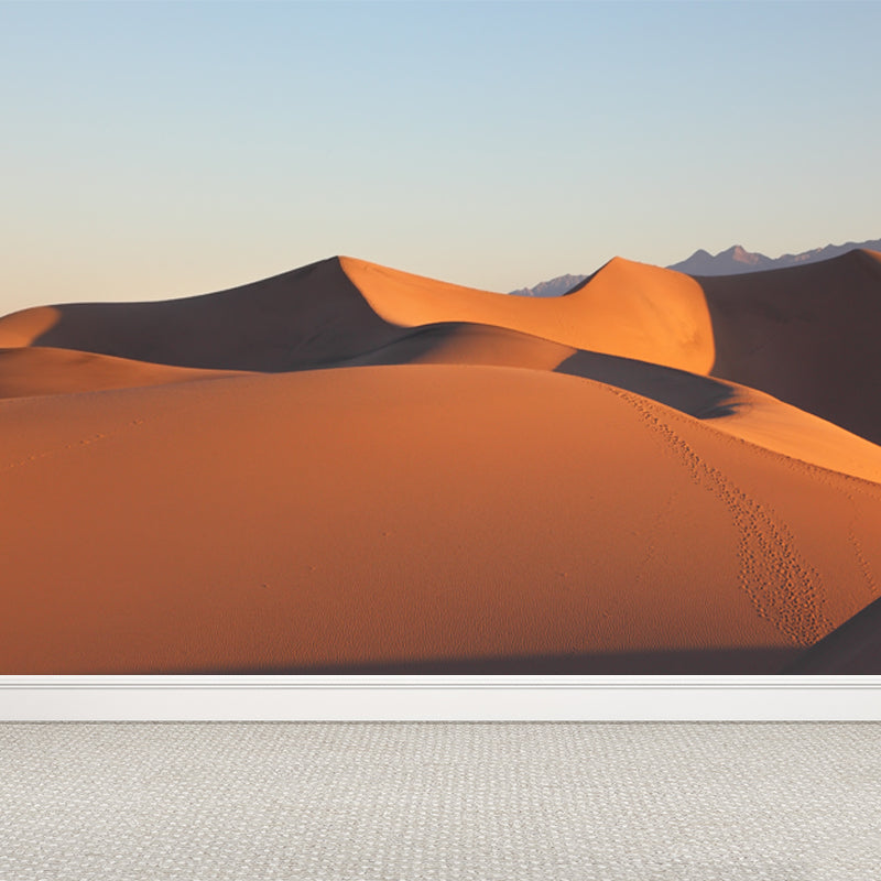 Modern Dune View Wallpaper Mural Yellow Stain Resistant Wall Art for Living Room Yellow Clearhalo 'Wall Decor' 'Wall Mural' 1596339