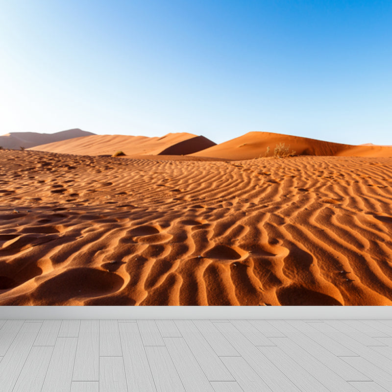 Photo Print Dune Waves Mural Wallpaper for Accent Wall, Yellow, Custom Size Available Clearhalo 'Wall Decor' 'Wall Mural' 1596350