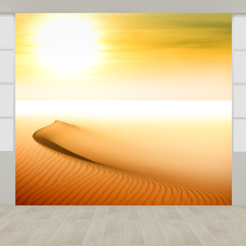 Minimalist Desert and Sun Mural Non-Woven Waterproof Yellow Wall Decor for Bedroom Clearhalo 'Wall Decor' 'Wall Mural' 1596406