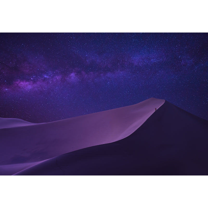 Dune and Starry Night Mural Wallpaper Purple Modern Romantic Wall Art for Living Room Clearhalo 'Wall Decor' 'Wall Mural' 1596412