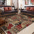 Red and Brown Bedroom Rug Southwestern Geometry Floral Pattern Area Rug Polyester Non-Slip Carpet Red Clearhalo 'Area Rug' 'Rugs' 'Southwestern' Rug' 1596472