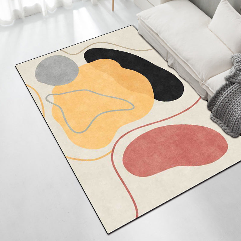 Nordic Novelty Rug in Ivory Colorblock Graph Lines Pattern Rug Polyester Stain-Resistant Carpet for Home Decoration Yellow Clearhalo 'Area Rug' 'Rug' 1596528