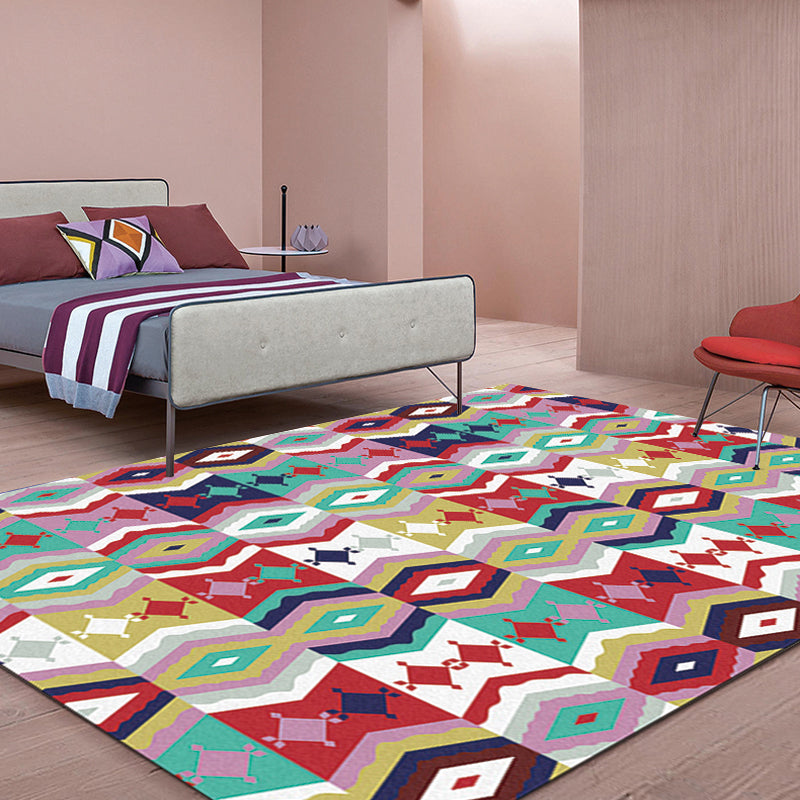 Multicolor Bohemian Rug Polyester Tribal Pattern Rug Washable Non-Slip Backing Carpet for Living Room Clearhalo 'Area Rug' 'Bohemian' 'Rugs' Rug' 1596633