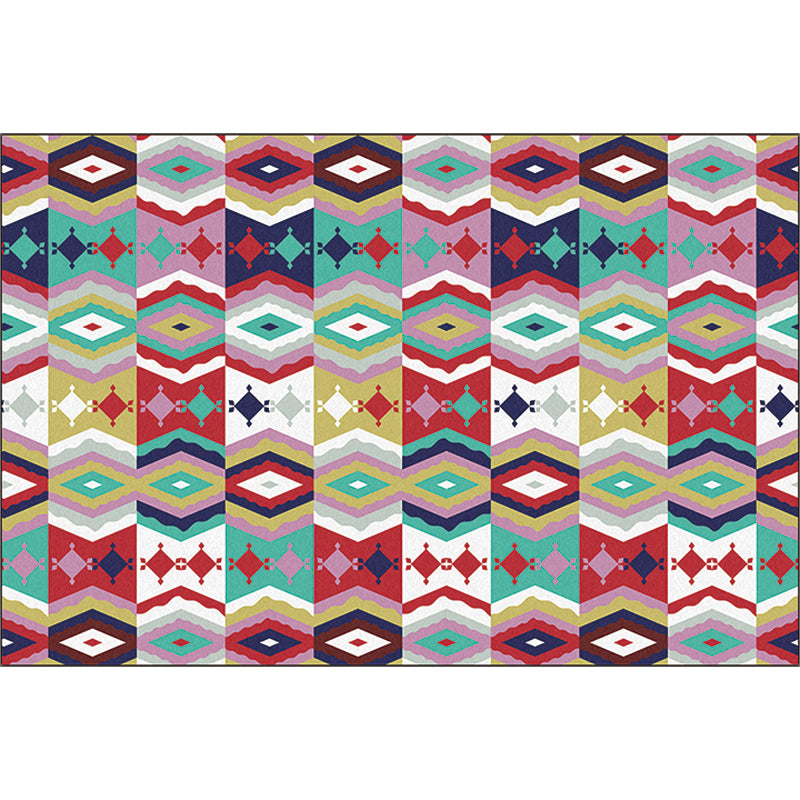 Multicolor Bohemian Rug Polyester Tribal Pattern Rug Washable Non-Slip Backing Carpet for Living Room Clearhalo 'Area Rug' 'Bohemian' 'Rugs' Rug' 1596634