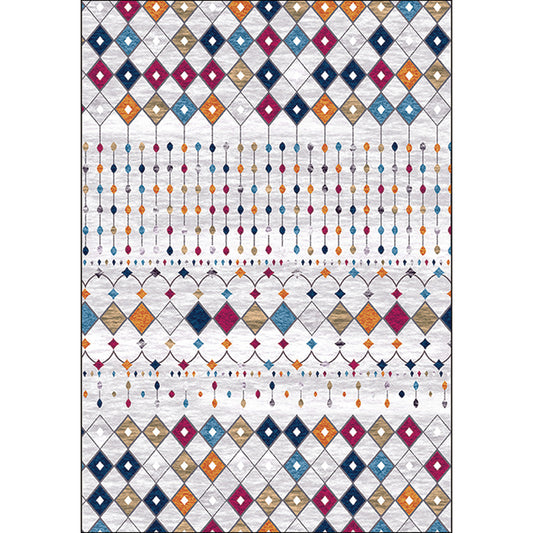 Unique Geometric Pattern Rug White Multicolor Vintage Rug Polyester Washable Anti-Slip Backing Area Rug for Bedroom Clearhalo 'Area Rug' 'Bohemian' 'Rugs' Rug' 1596650