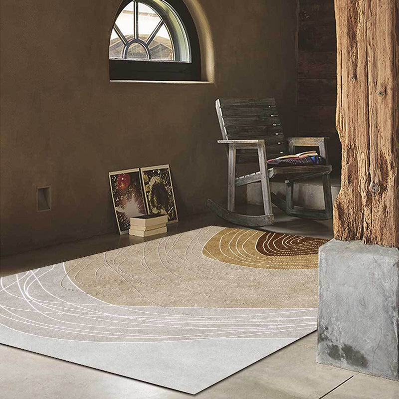 Novelty Living Room Rug Multi-colored Colorblock Wood Grain Print Rug Polyester Washable Pet Friendly Area Rug Yellow Clearhalo 'Area Rug' 'Rug' 1596746