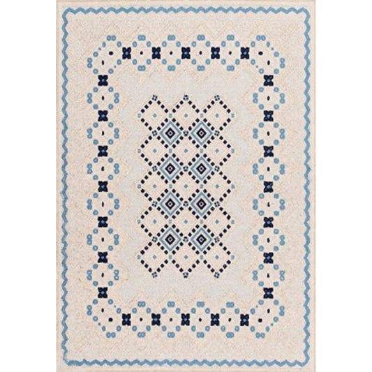Stylish Geometric Pattern Rug Blue Vintage Rug Polyester Washable Anti-Slip Backing Area Rug for Bedroom Clearhalo 'Area Rug' 'Bohemian' 'Rugs' Rug' 1596940
