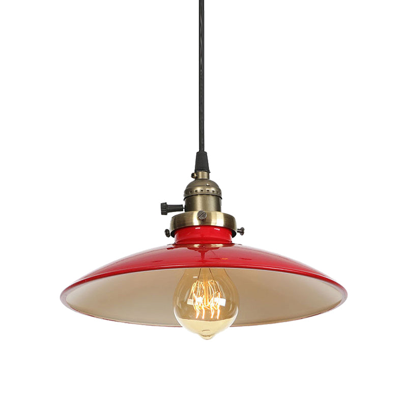 1/2-Pack Saucer Farmhouse Ceiling Pendant Vintage Stylish Iron 1 Head Black/Red Hanging Light with Adjustable Cord Clearhalo 'Art Deco Pendants' 'Black' 'Cast Iron' 'Ceiling Lights' 'Ceramic' 'Crystal' 'Industrial Pendants' 'Industrial' 'Metal' 'Middle Century Pendants' 'Pendant Lights' 'Pendants' 'Rustic Pendants' 'Tiffany' Lighting' 159696