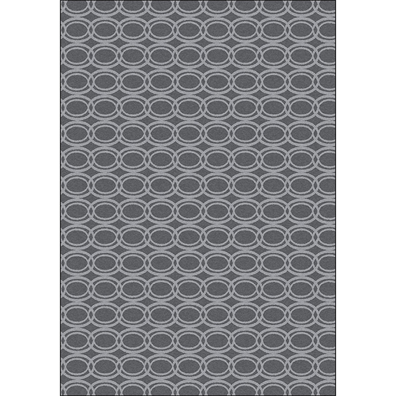Modern Living Room Rug in Grey Geometric Oval Print Rug Polyester Stain-Resistant Washable Area Rug Clearhalo 'Area Rug' 'Modern' 'Rugs' Rug' 1597102