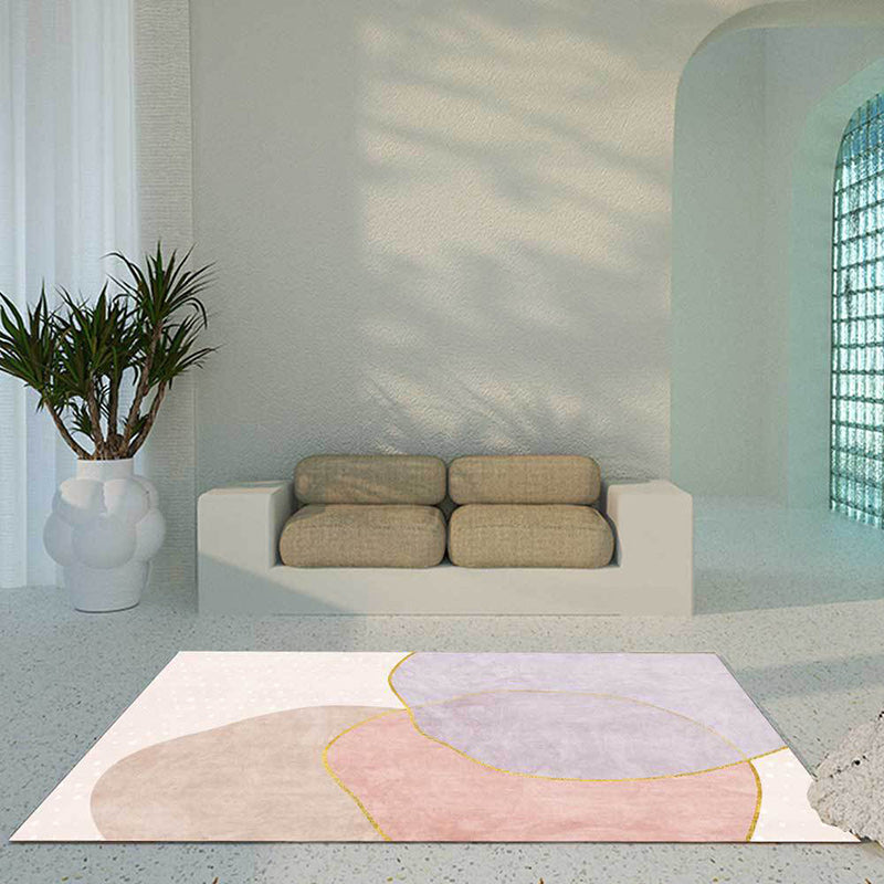 Novelty Living Room Rug in Pink Colorblock Print Rug Polyester Non-Slip Washable Area Rug Light Pink Clearhalo 'Area Rug' 'Rug' 1597108