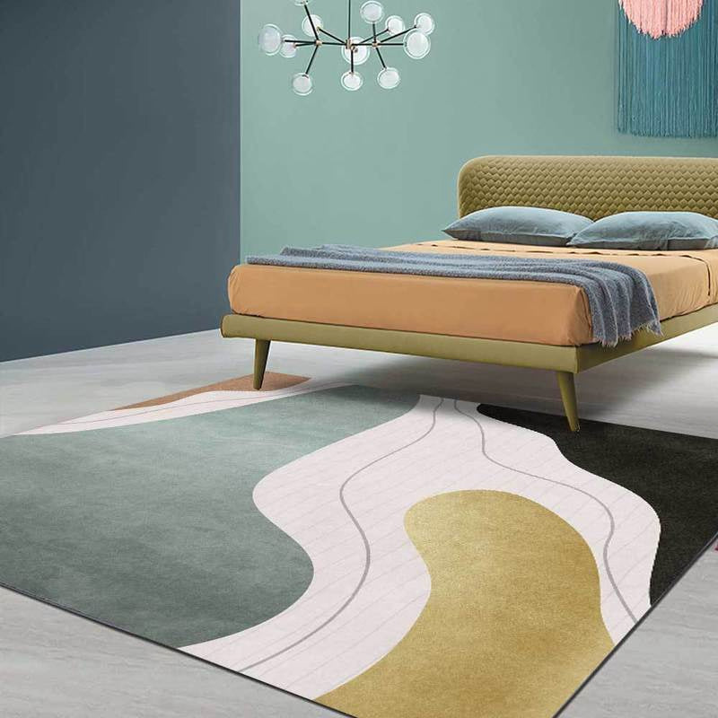 Colorful Bedroom Rug Novelty Color Block Line Pattern Area Rug Polyester Stain-Resistant Carpet Clearhalo 'Area Rug' 'Rug' 1597133